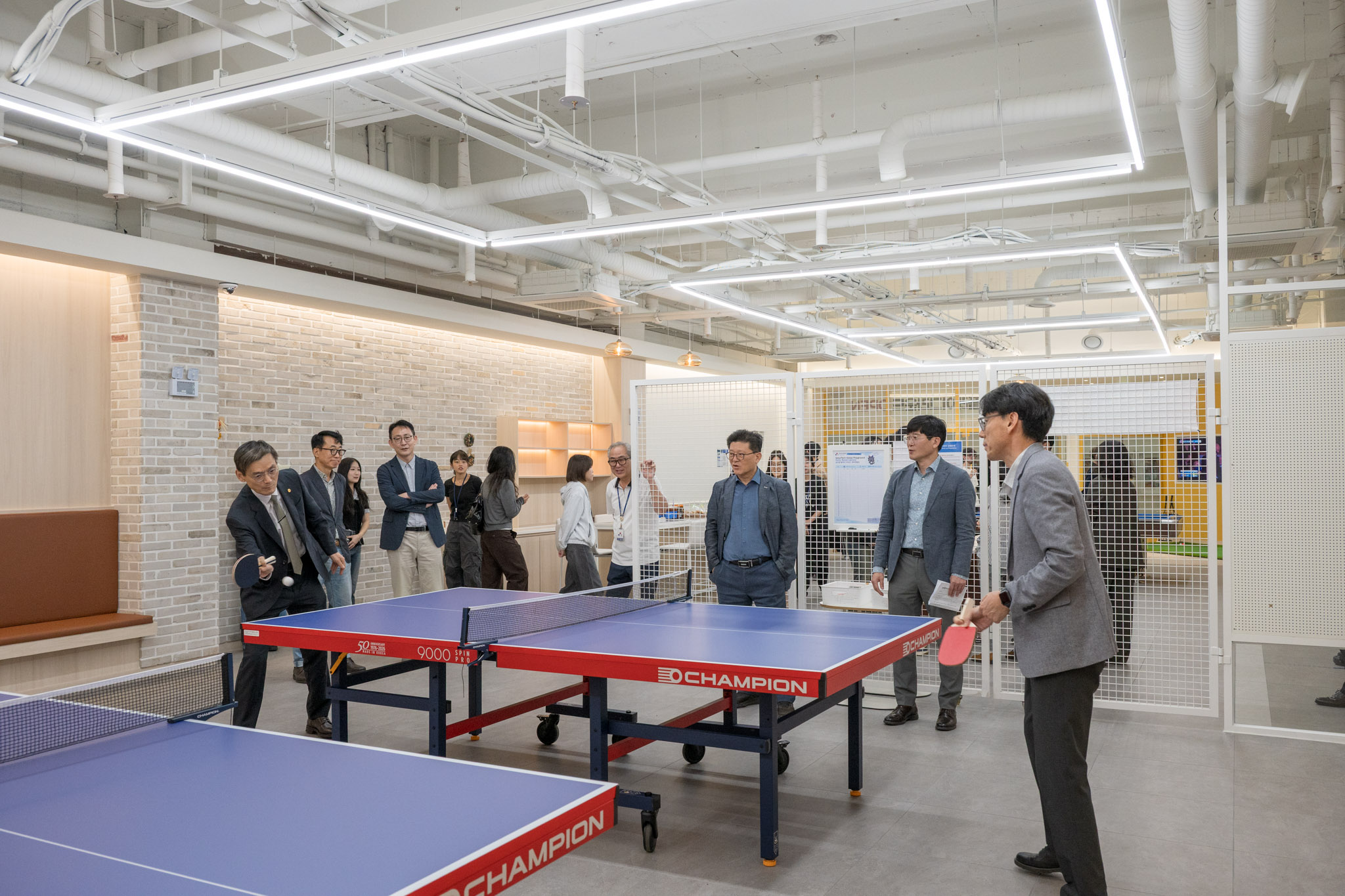 Table tennis tables and recreation space inside SEOULTECH Global Playground at Sunglim Hall
