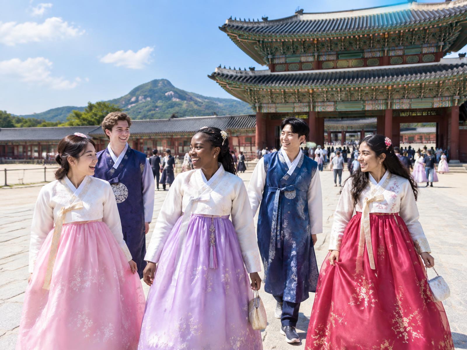 Summer cultural experience illustration in Seoul
